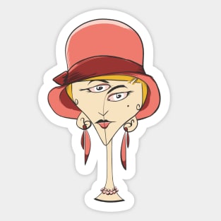 1920s woman with hat and jewelry Sticker